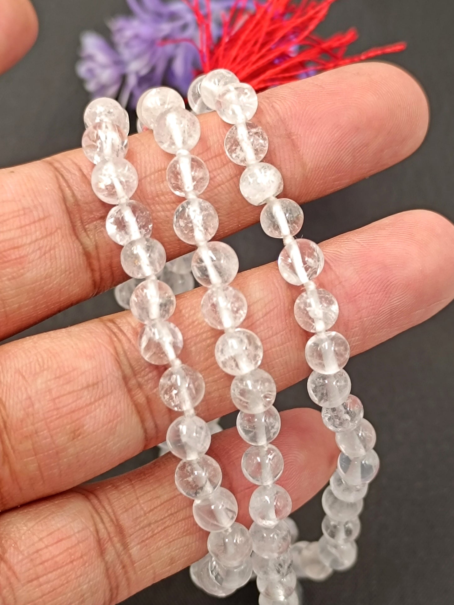 Sphatik Mala – Round Beads 7mm