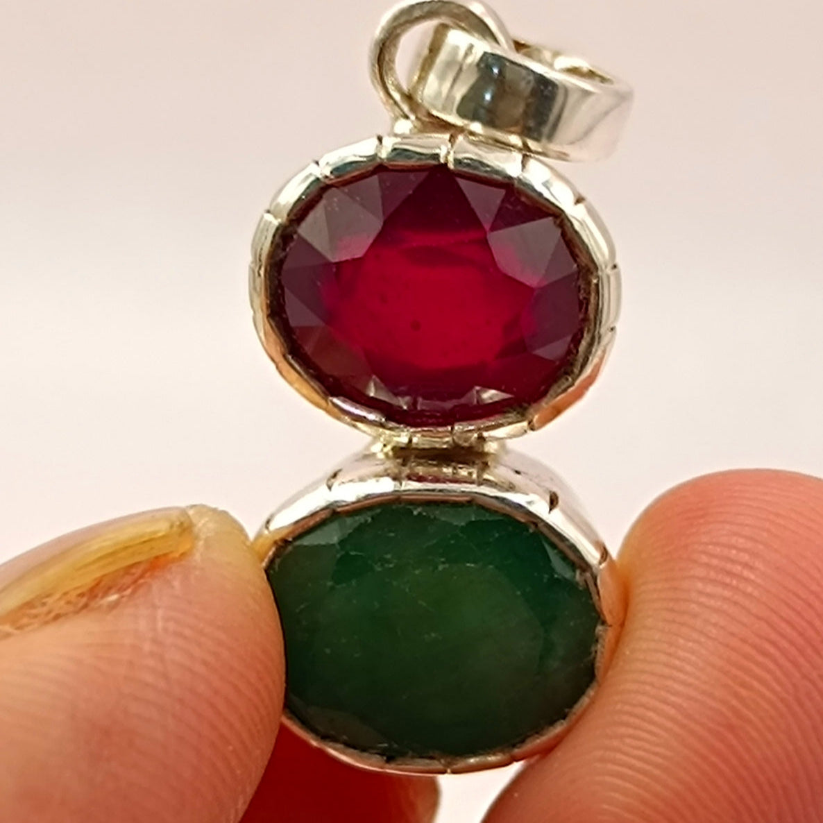 Budh Aditya Yoga Pendant – Ruby & Emeralad Combined Locket