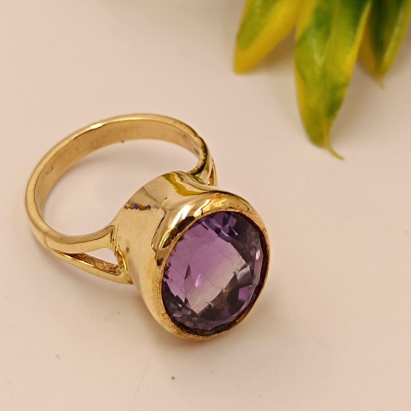 Amethyst-For-Saturn-Kataila-Gemstone in Panchdhatu