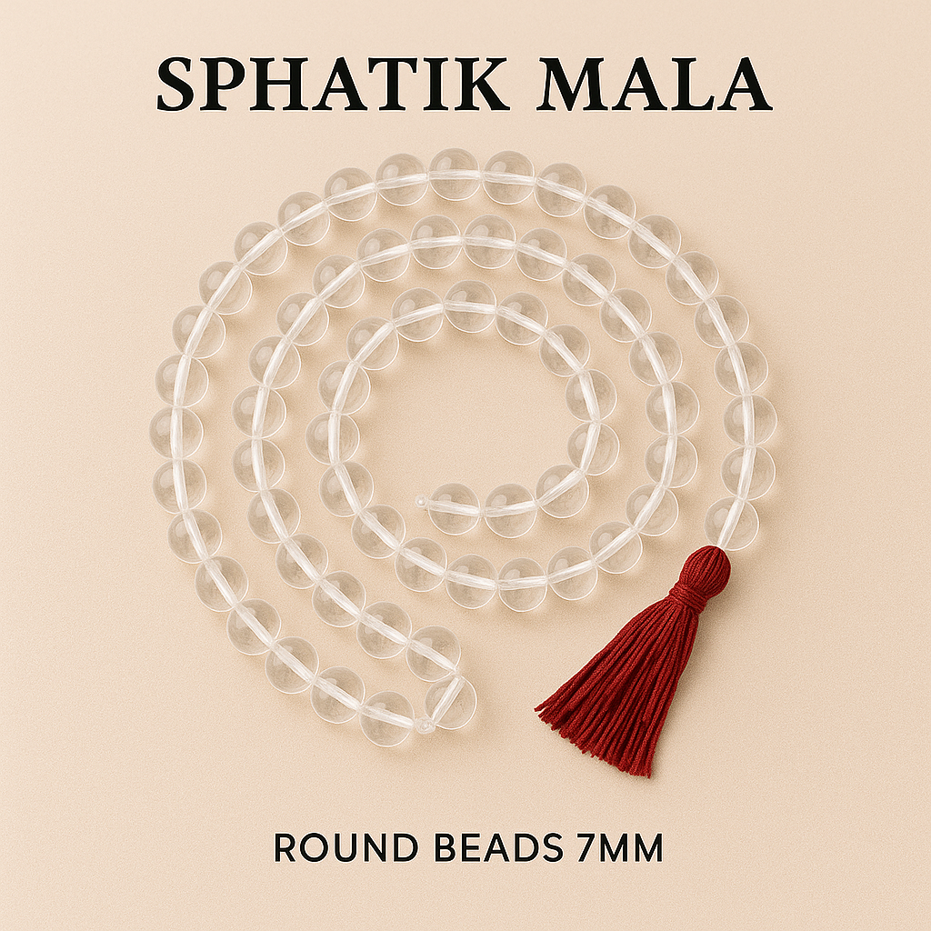 Sphatik Mala – Round Beads 7mm