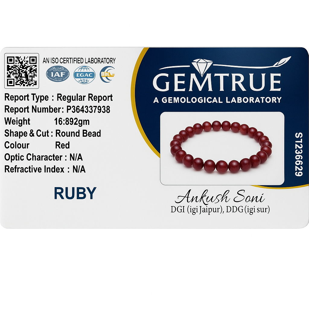 Ruby Bracelet – For Courage Confidence & Health