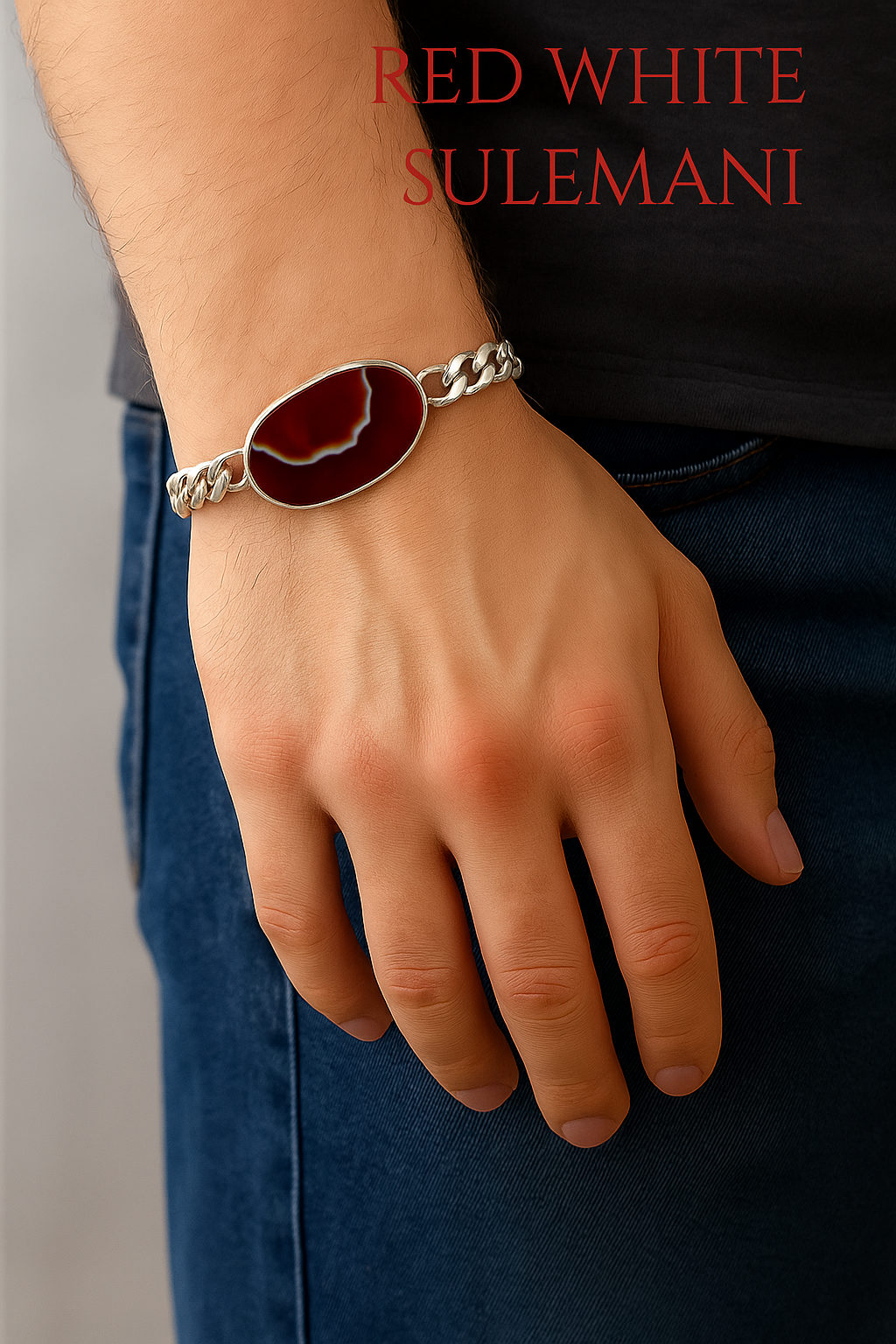 Red White Sulemani Hakik Bracelet To Cure Mangal Bad