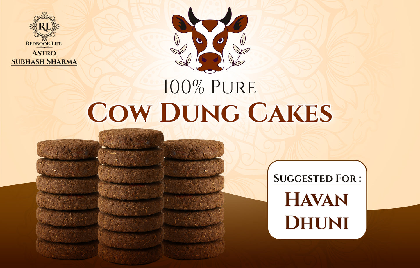 Organic Cow Dung Cakes for Pooja Havan and Fertilizer- 3inch | 100% Pure Natural and Traditional | Pack of 30
