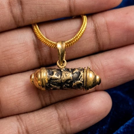 Kaal Sarp Dosh Panchdhatu Tavij With 22 Carat Gold Plated Chain
