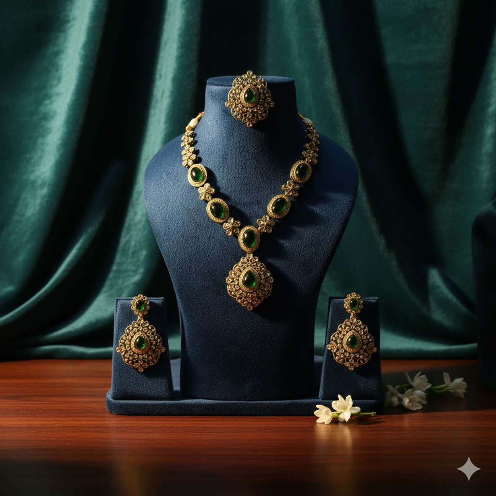 Stylish Kundan With AD Work Necklace