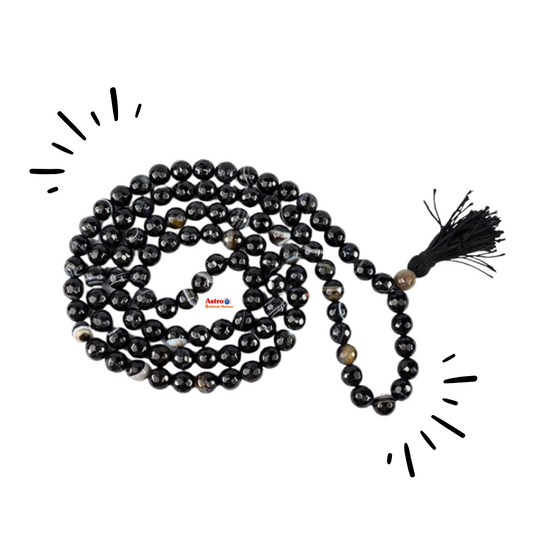 Sulemani Hakik Mala Crystal Stone Faceted/Diamond Cut 108 Beads 8 mm Jap Mala for Unisex