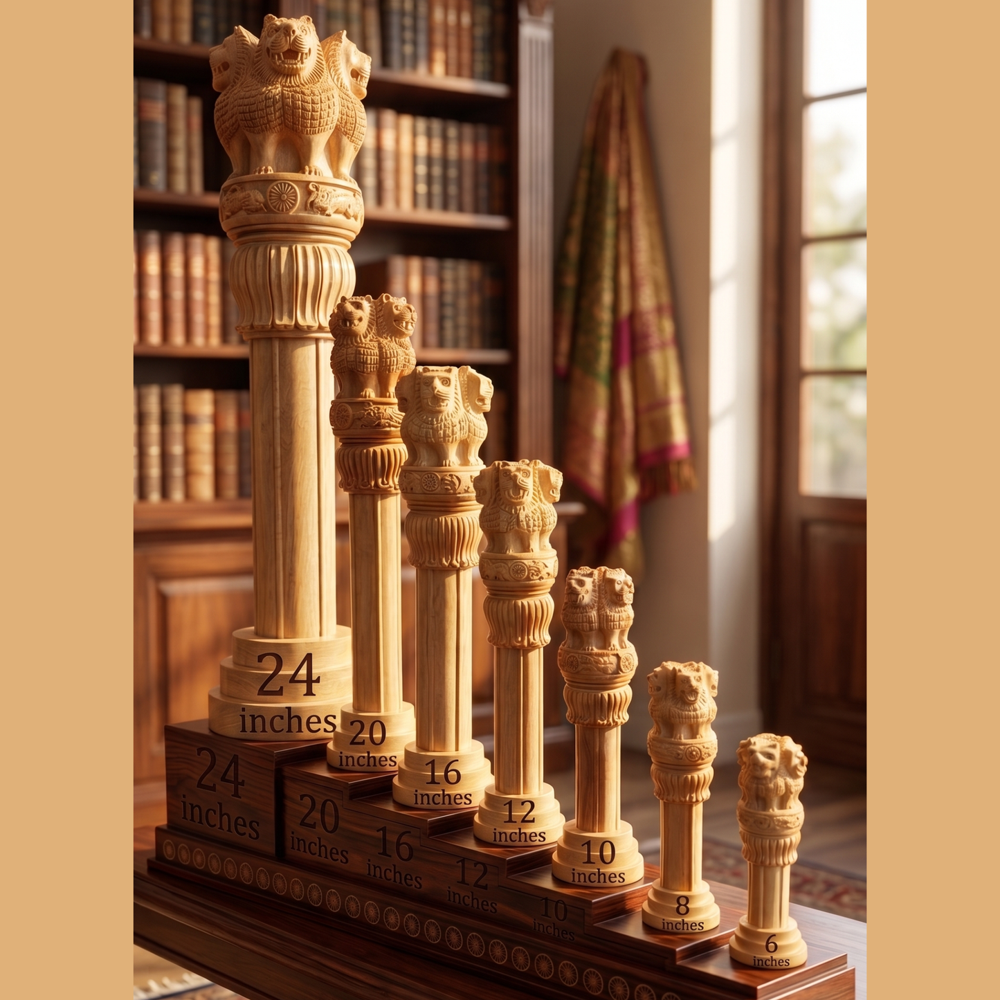 Ashoka Pillar (Ashoka Stambh) – Symbol of Authority, Government Support & Political Success | Vastu & Spiritual Energy Decor