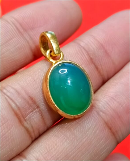 Green Hakik – Green Agate – Panchdhatu Ring or Locket