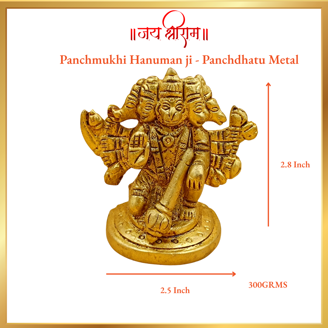 Panchmukhi Hanuman ji - Panchdhatu Metal