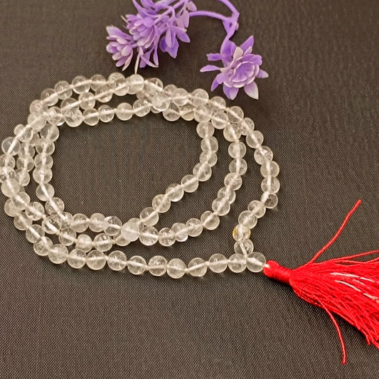 Sphatik Mala – Round Beads 7mm