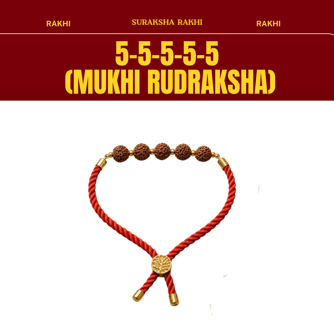 Pavitra Rudraksha Rakhi + Free 20gm Kashi Chandan & Akshat Kumkum