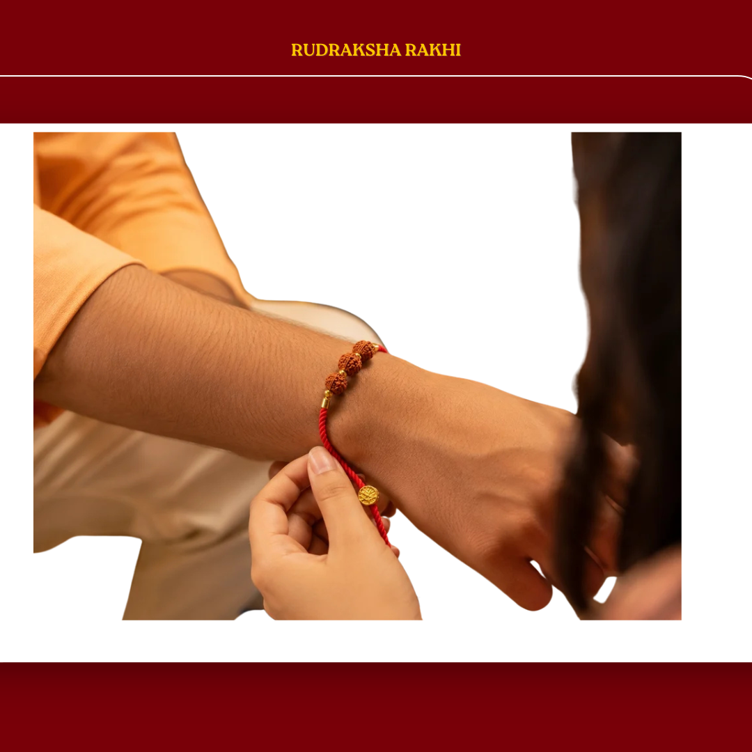 Pavitra Rudraksha Rakhi + Free 20gm Kashi Chandan & Akshat Kumkum