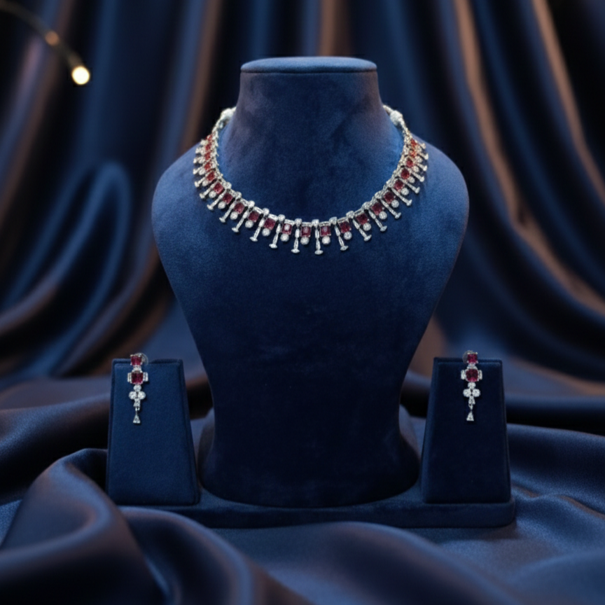 Premium AD Stone Necklace Set