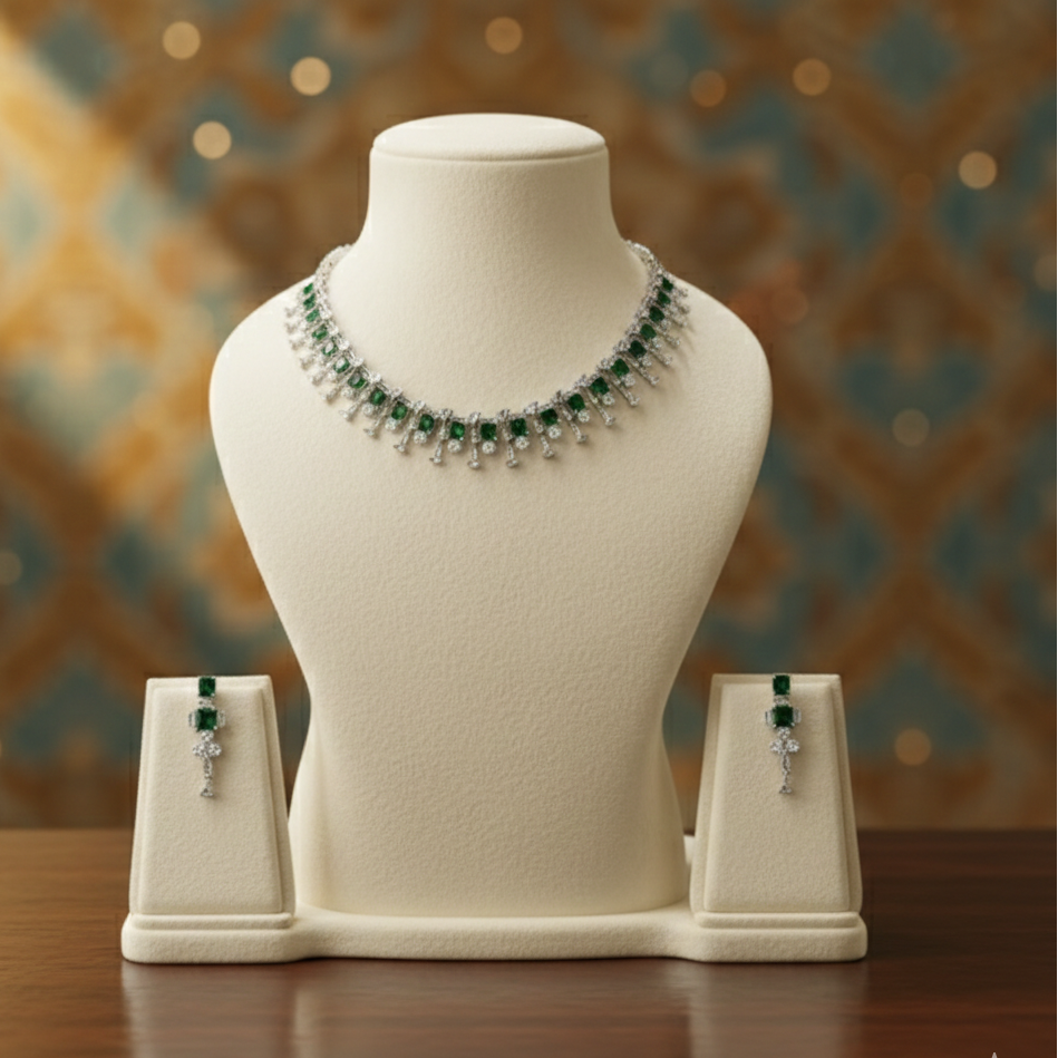 Premium AD Stone Necklace Set