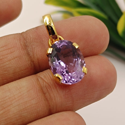 Amethyst-For-Saturn-Kataila-Gemstone in Panchdhatu