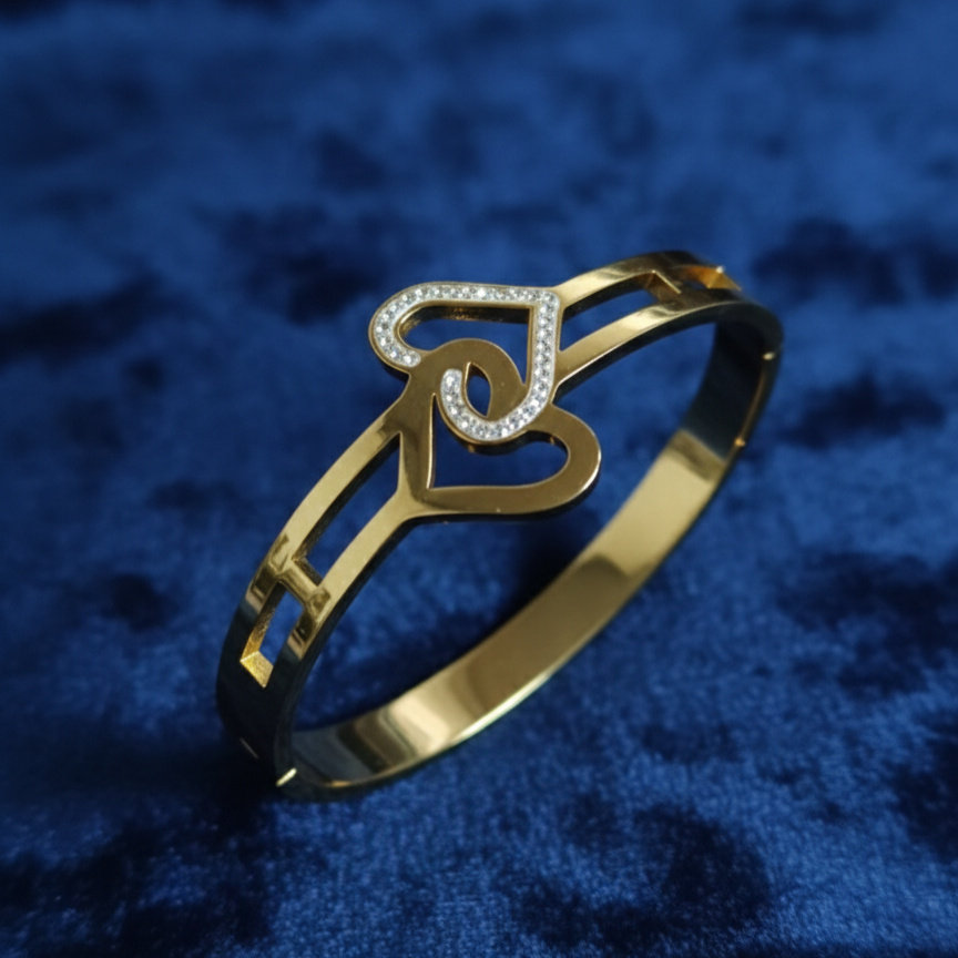 Gold Finish Anti Tarnish AD Stone Adjustable Bracelet