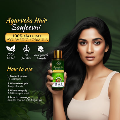 Ayurvedic Hair Oil - 21 Essential Herbs - Homemade Formula