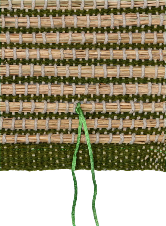 Green Kusha Grass & Wool Aasan for Puja, Meditaion & Japa