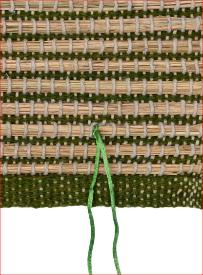 Green Kusha Grass & Wool Aasan for Puja, Meditaion & Japa