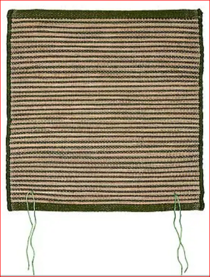 Green Kusha Grass & Wool Aasan for Puja, Meditaion & Japa