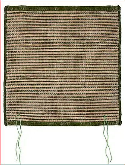 Green Kusha Grass & Wool Aasan for Puja, Meditaion & Japa