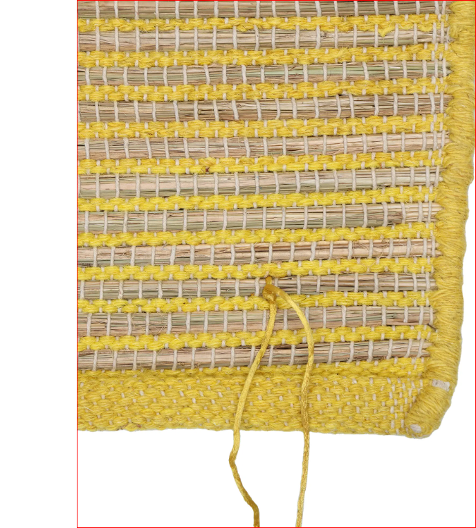Yellow Kusha Grass & Wool Aasan for Puja, Meditaion & Japa