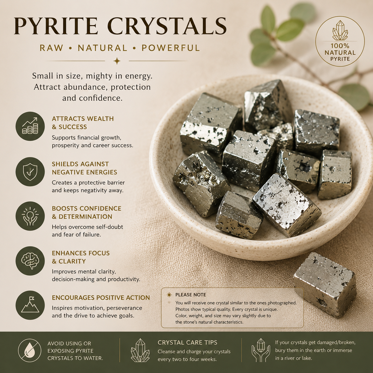 Pyrite Crystal Tower – Natural Wealth, Protection & Confidence Stone