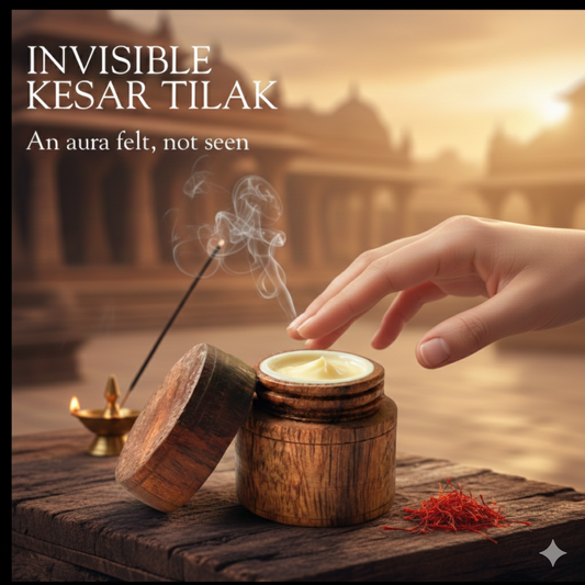 Invisible Kesar Tilak 5 gm - Pure Saffron Concentrate - Crafted Wooden Jar