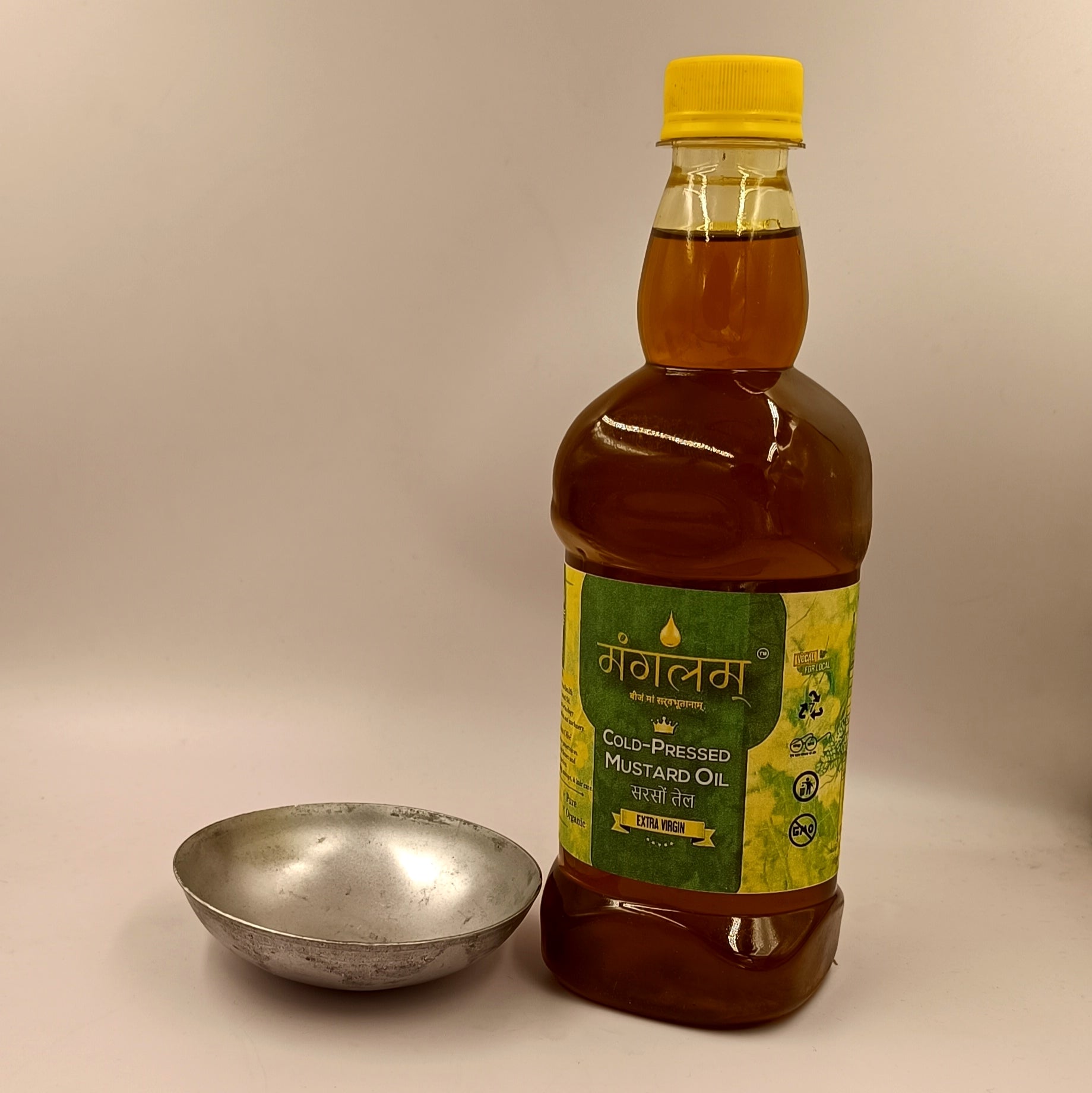 Chhaya Patra - Iron Katori - 12 Piece Set With Pure Mustard Oil 1 Litre