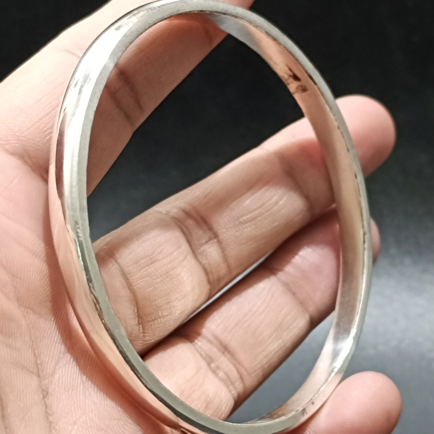 Silver kada - Pure Silver Tridhatu Kada -Simple & Sikhi Design Kada
