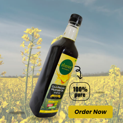Cold-Pressed Mustard Oil – Pure, Natural & Spiritually Empowering | Stone-Pressed for Strength, Vitality & Divine Balance (1L)