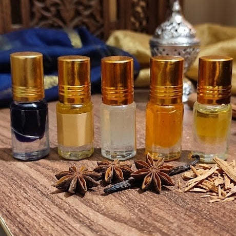 Oudh Attar For Shani - Variety of Natural Oudh Blend Premium Attars 5 Piece Combo Kit