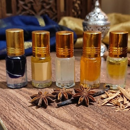 Oudh Attar For Shani - Variety of Natural Oudh Blend Premium Attars 5 Piece Combo Kit