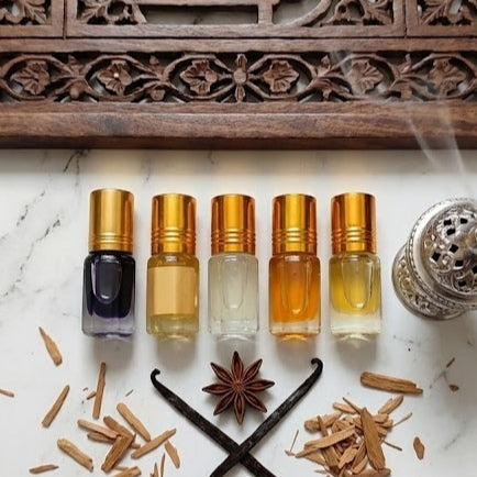 Oudh Attar For Shani - Variety of Natural Oudh Blend Premium Attars 5 Piece Combo Kit