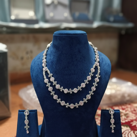 Real AD Stone Necklace - Bridal Set