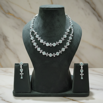 Real AD Stone Necklace - Bridal Set