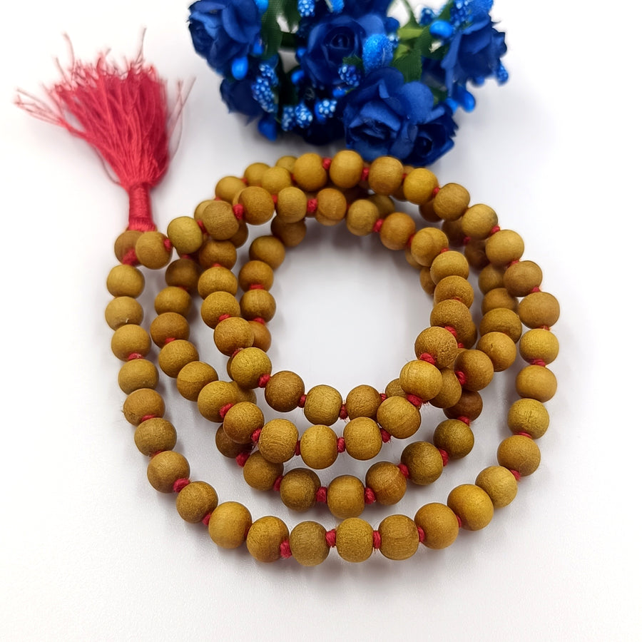 White Chandan Mala - Safed Chandan Mala 108 Beads Original