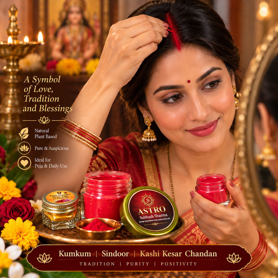 Natural Sindoor Kumkum With Kashi Kesar Chandan Combo