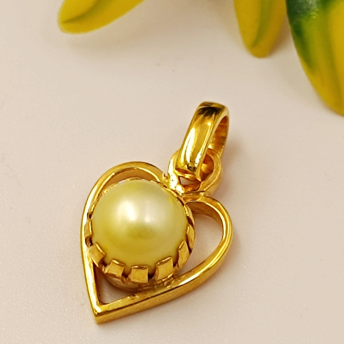 Heart Shape Golden Pearl Locket