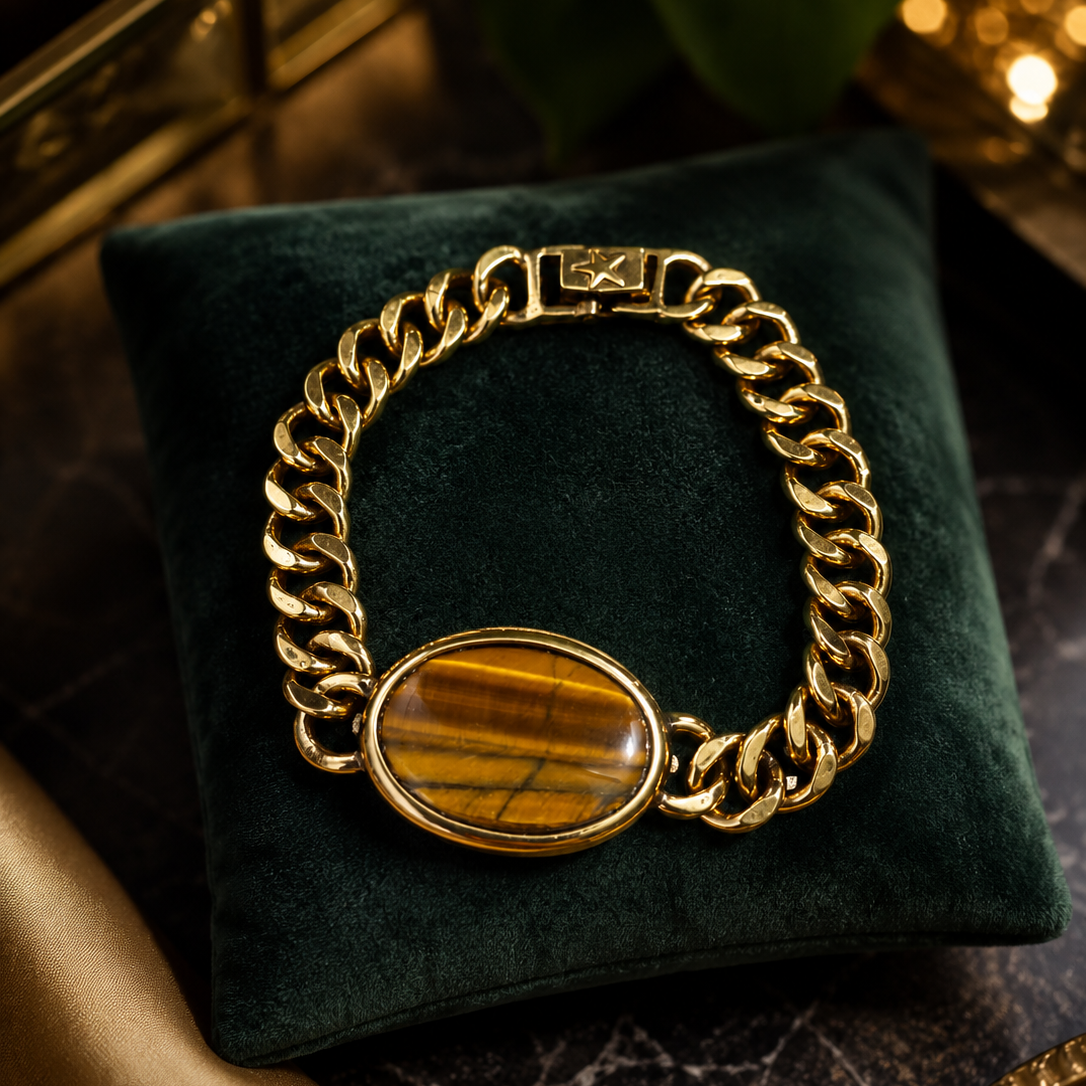 Tiger Eye Panchdhatu Bracelet For Courage & Confidence