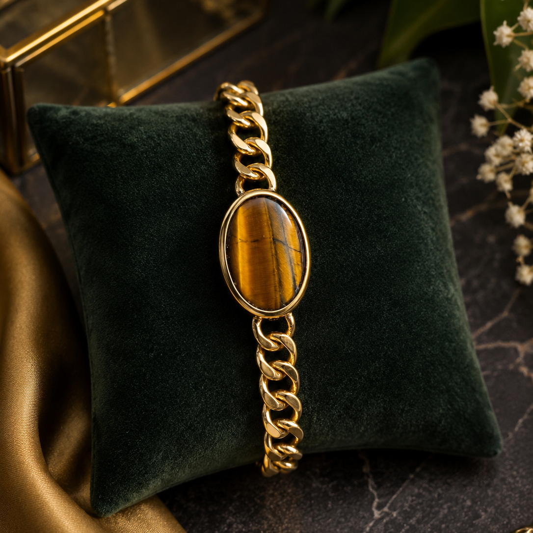 Tiger Eye Panchdhatu Bracelet For Courage & Confidence