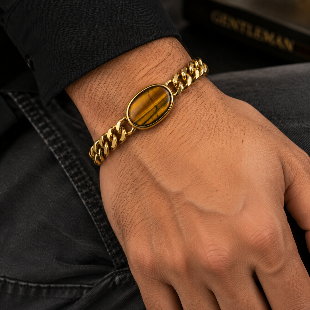Tiger Eye Panchdhatu Bracelet For Courage & Confidence