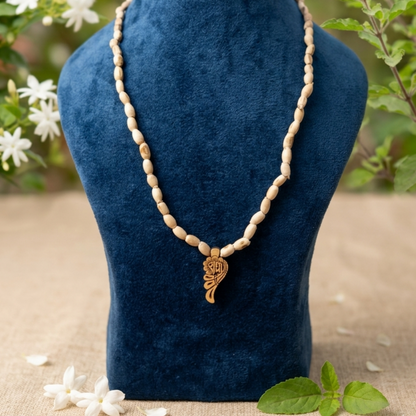 Tulsi Mala With Radha Name Locket 54 Beads For Wearing