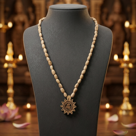 Tulsi Mala With Radha Name Locket 54 Beads For Wearing