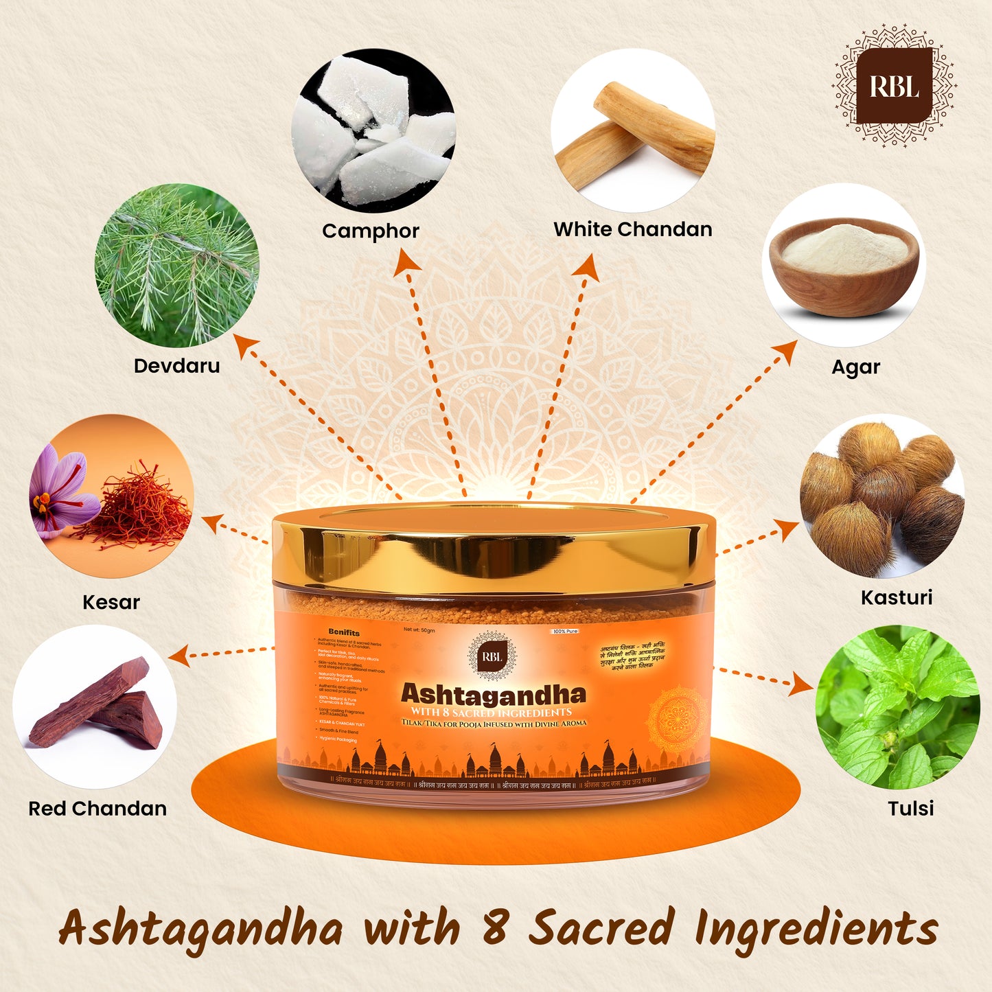 Ashtagandha Chandan Tilak  | Blend of 8 Divine Ingredients