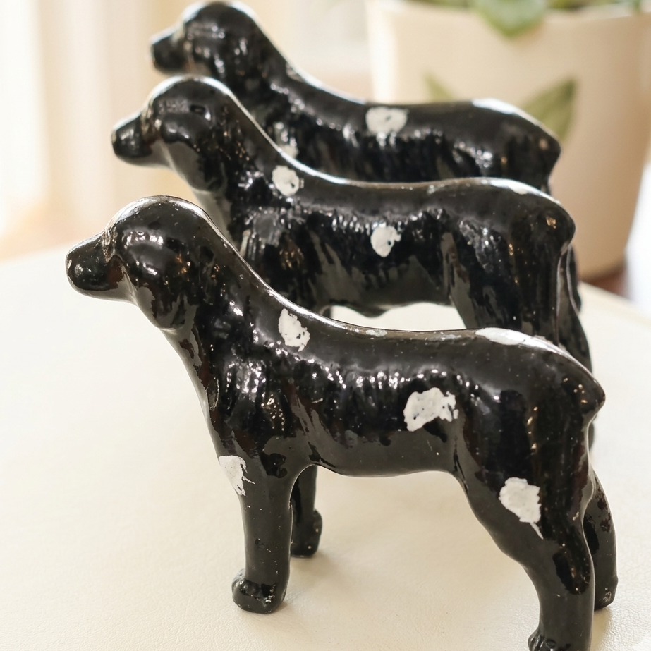Brass Dogs For Ketu Upay - 3 Piece Set - 650 gm Total Weight