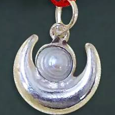 Chandra Locket For Kids - Energized Half Moon White Pearl Locket