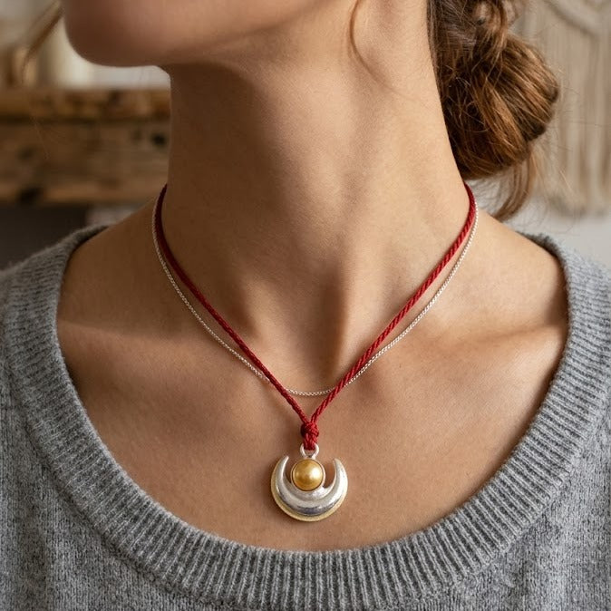 Chandra Locket For Moon - Energized Golden Pearl In Silver
