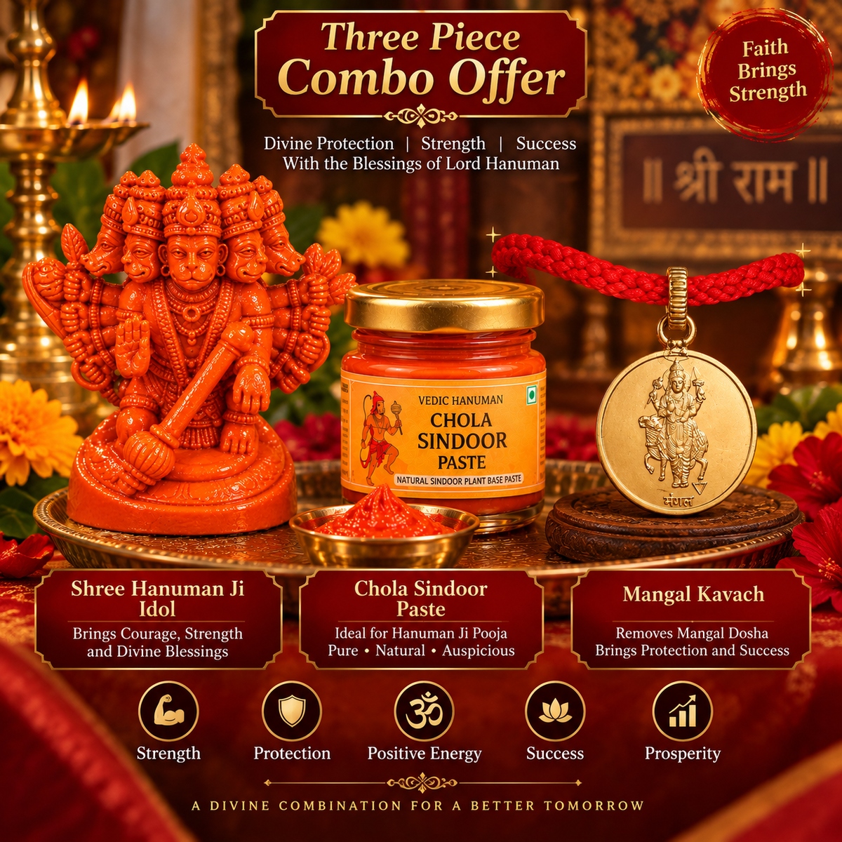 Vedic Hanuman Chola Sindoor Paste 30G  - Natural Sindoor Plant Base Paste
