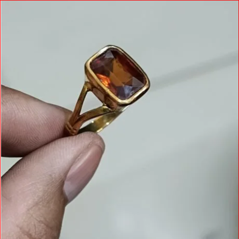 Shrilanka Gomed For Rahu – Panchdhatu Ring Ceylon Hassonite